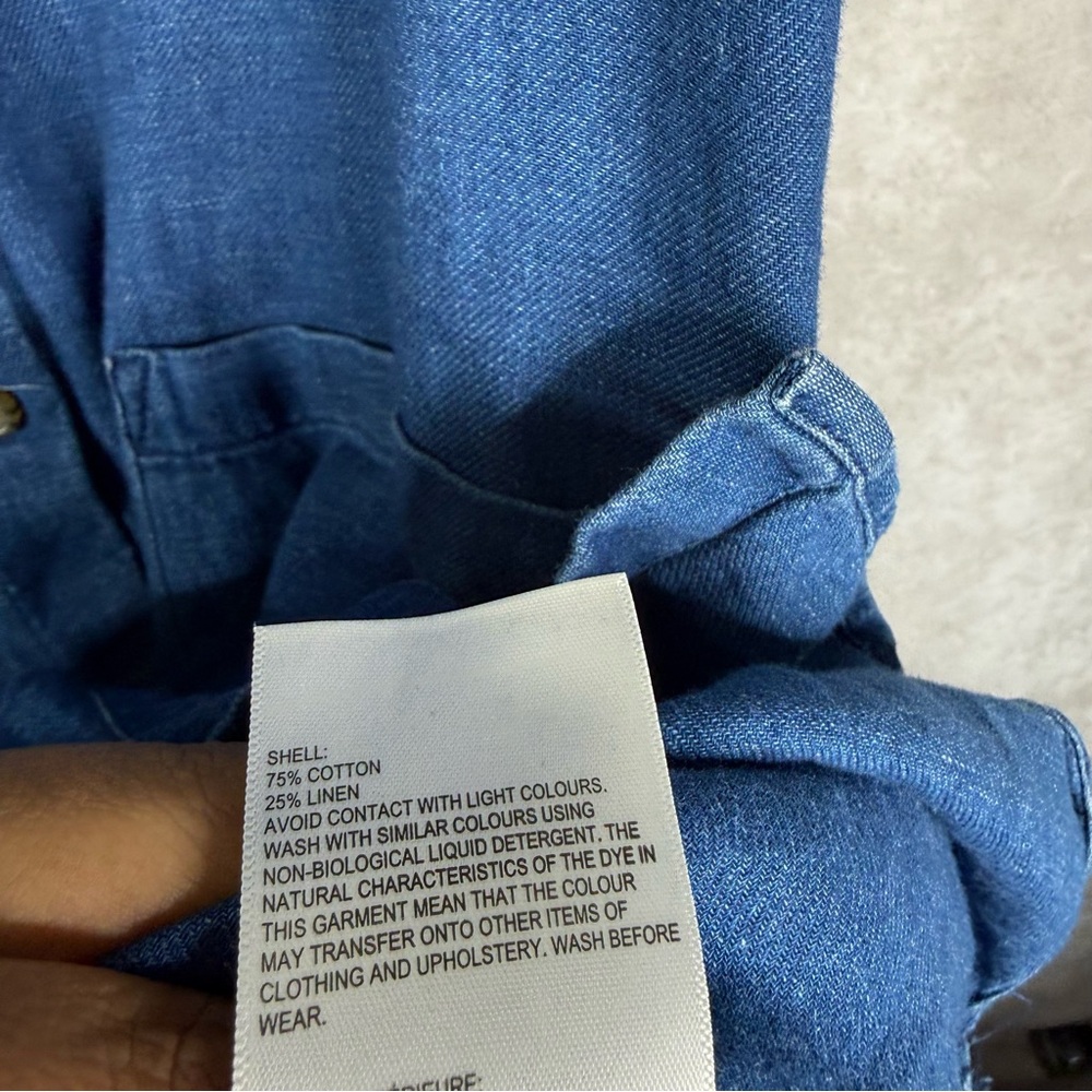 Whistles‎ Chambray Short Sleeve Midi Shirt Dress In Blue Women's Size US 6 - Picture 5 of 8